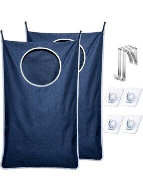 Oversized Hanging Laundry Hamper Bags - 2 Pack, 35x21.6 Inch, Perfect for Dirty